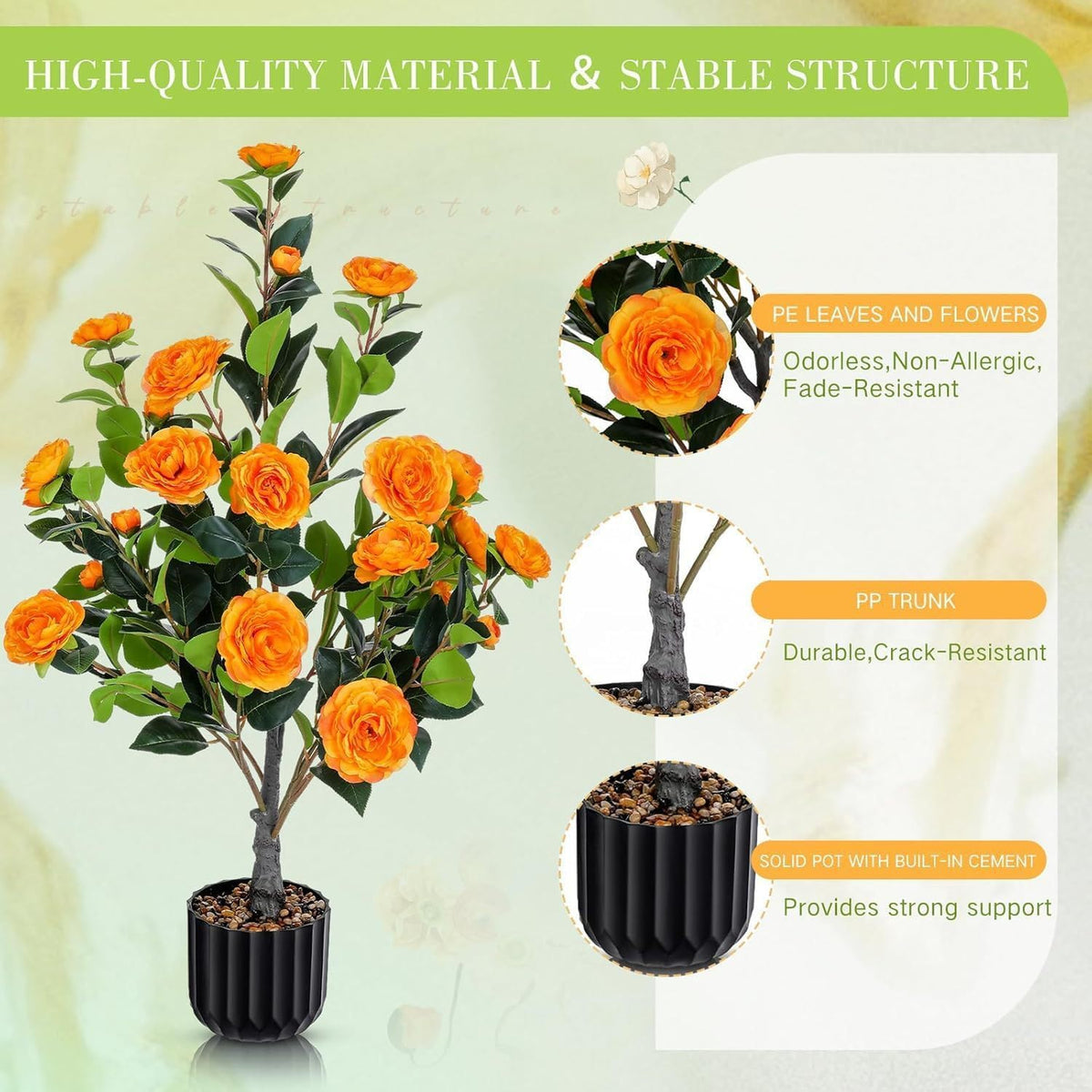 Elegant Artificial Camellia Kitchen Style Home Decor Statement