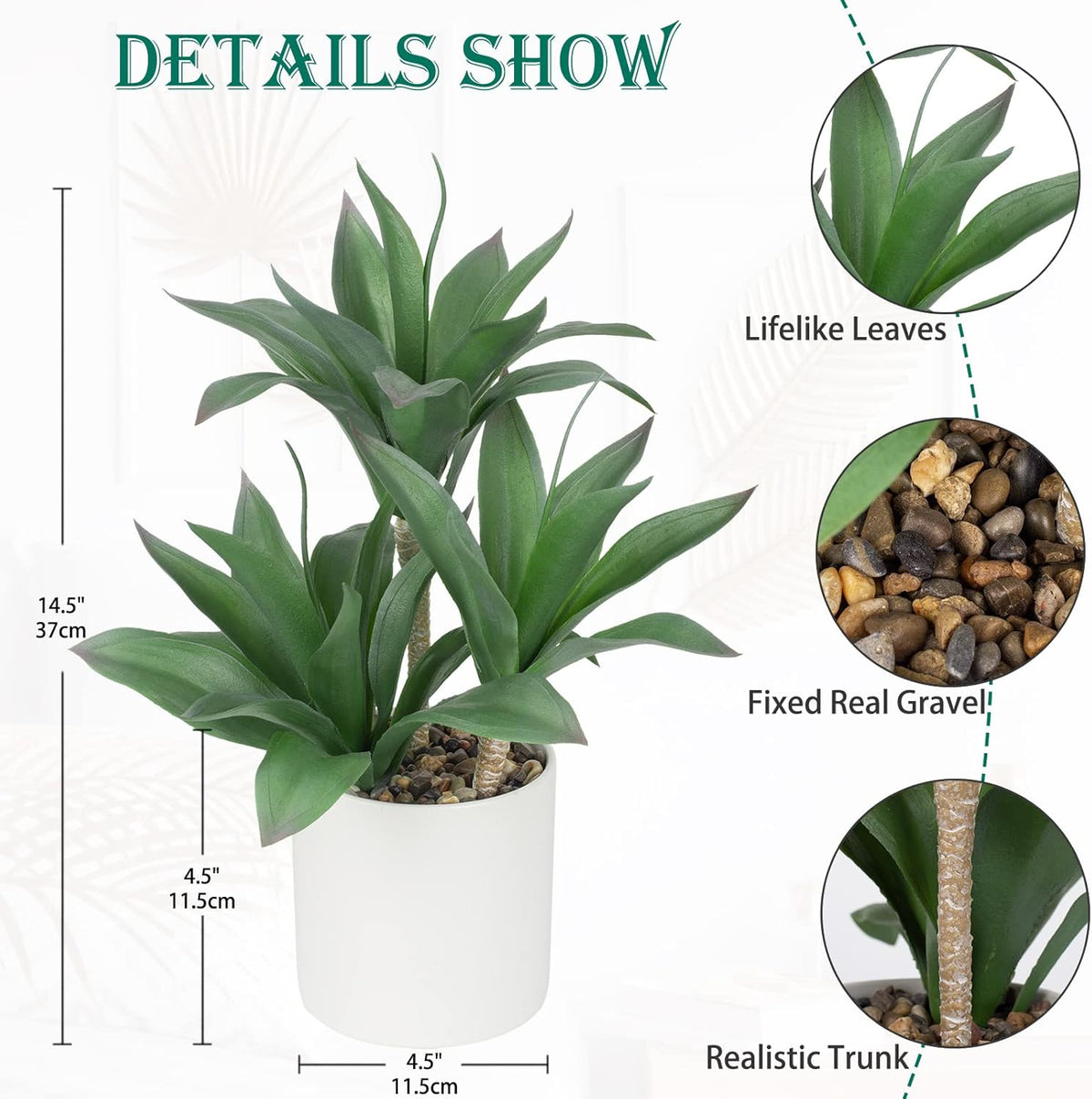 Lifelike Large Artificial Agave Plant Home Decor Series