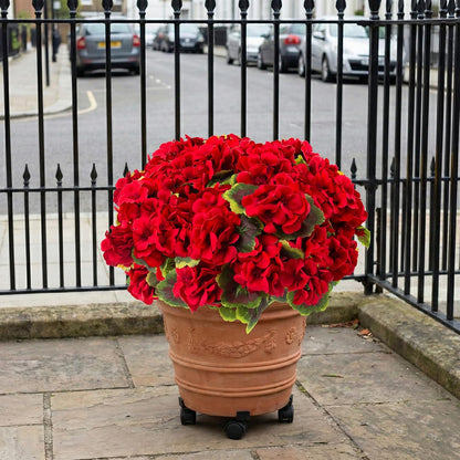lovemoon 8 Pcs Artificial Geranium Plant Realistic Silk Flowers for Outside UV Resistant Faux Geranium Flowers for Indoor Outdoor Home Garden Office Decoration (8, Red)