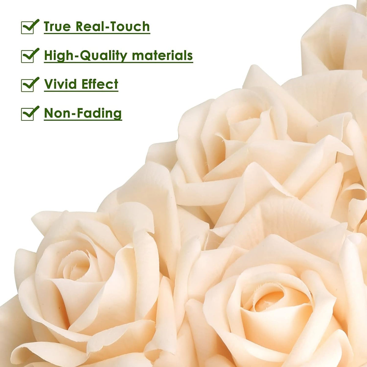 Eyamumo 7 Pcs Artificial Roses Flowers, Faux Silk Rose Artificial Flower, Real Touch Fake Flowers Decoration DIY for Wedding Party Home Office Decoration Dining Table Centerpiece