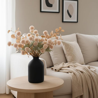 Stylish Beige Silk Mum Eucalyptus Home Decor Assortment