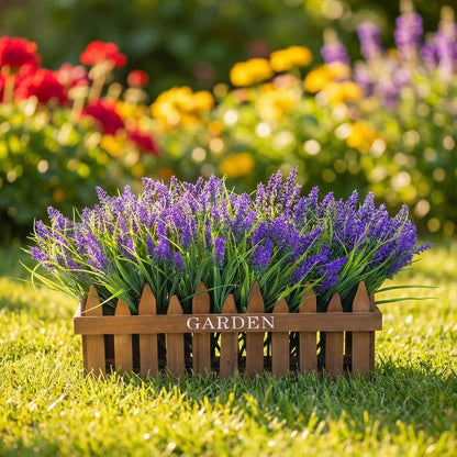Outdoor Artificial Flowers UV Resistant 12 Pcs Fake Monkey Grass with Flowers Faux Plants for Garden Porch Window Patio Planter Pathway