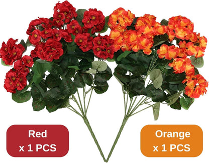 Deluxe Artificial Geranium Silk Blooms Indoor Decor Display