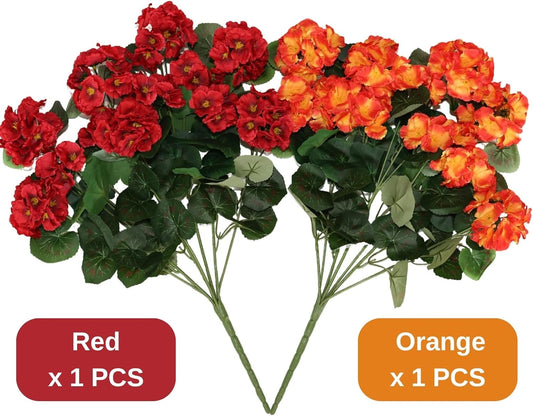 Deluxe Artificial Geranium Silk Blooms Indoor Decor Display