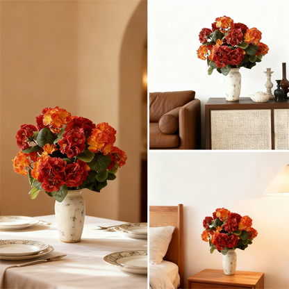 Deluxe Artificial Geranium Silk Blooms Indoor Decor Display