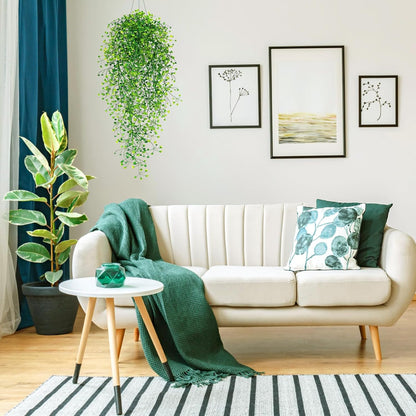 Fake Hanging Plants, 3 Pcs Faux Hanging Plants, Artificial Plants Ferns Ivy Vine for Wall House Indoor Outdoor Room Home Decor