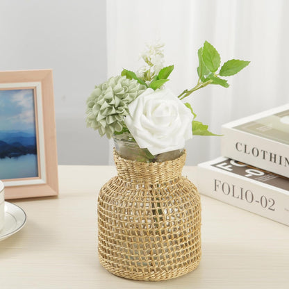 Artificial Flowers, Realistic 50 Pcs Artificial Rose for DIY Wedding Bouquets Centerpieces Arrangements, Sage Green Dahlia Flowers with Stem for Bridal Shower Party Home Decorations