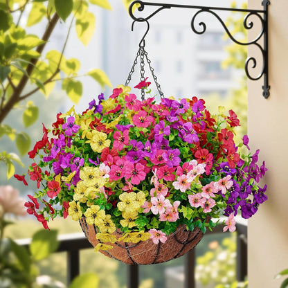 Artificial Faux Flowers Plants for Outdoors Outside Spring Summer Decoration, 12 Bundles Silk Daisy Realistic Fake Flowers Plant Greenery UV Resistant for Planters Porch Patio Garden Home (6 Multicolor)
