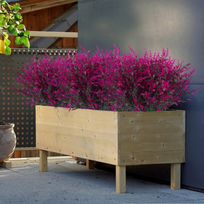 Outdoor Artificial Plant UV Resistant Fake Stems Plants, Faux Plastic Greenery for Indoor and Outdoor Hanging Plants Garden Porch Window Box Home Wedding Farmhouse Outdoor Decorations for Patio (Fuchsia)
