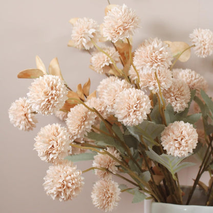 Stylish Beige Silk Mum Eucalyptus Home Decor Assortment