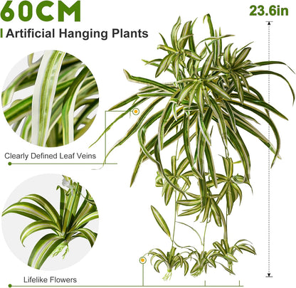 Lifelike Artificial Spider Hanging Chlorophytum Home Decor Bundle
