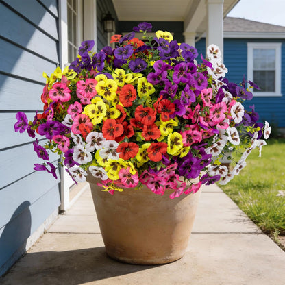 24 Pcs Artificial Fake Pansy Flowers for Outdoor, Faux Silk Plants Flowers UV Resistant Pansies Spring Flowers for Planter Front Door Porch Yard Patio Garden Window Box Home Decor (6 Color)