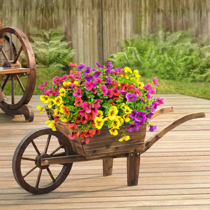Pansies Artificial Flowers for Outdoors 12 Bundles Fake Silk Pansy Faux Plastic Plants UV Resistant for Home Outside Garden Planter Front Door Porch Yard Patio Decor (Multicolor)