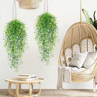 Fake Hanging Plants, 3 Pcs Faux Hanging Plants, Artificial Plants Ferns Ivy Vine for Wall House Indoor Outdoor Room Home Decor