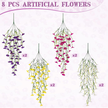 Classic Artificial Hanging Petunias Outdoor Indoor Decor Series