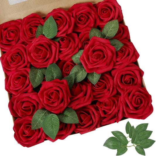 Artificial Realistic Dark Rose Wedding Home Party Decor