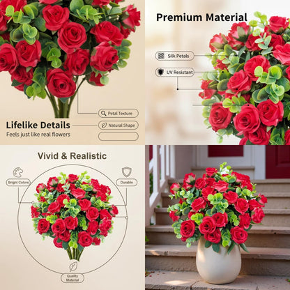 Sophisticated Artificial Roses Eucalyptus Piece Home Decor Collection