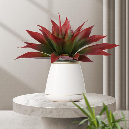Artificial Agave Plants, Large UV Resistant Fake Agave Planters for Indoor and Outdoor Decorating Tropical Plant Succulents Greenery Indoor Decor (2 Pack, 22" Red)