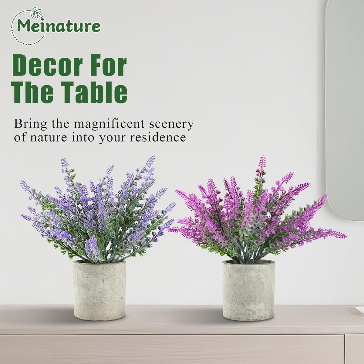 Festive Artificial Lavender Biodegradable Pots Home Decor Series