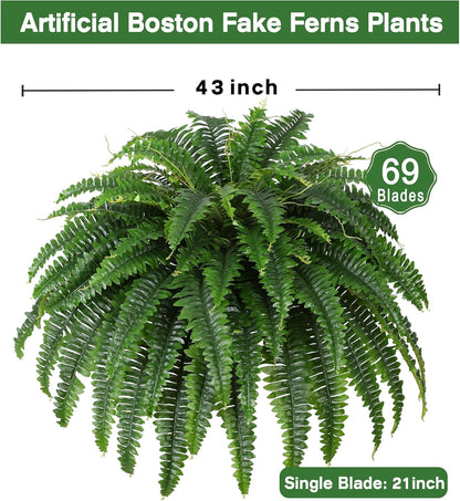 Modern Large Artificial Boston Fern Home Decor Statement