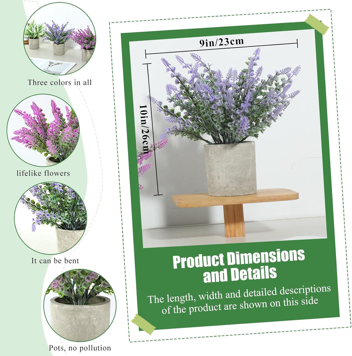 Festive Artificial Lavender Biodegradable Pots Home Decor Series