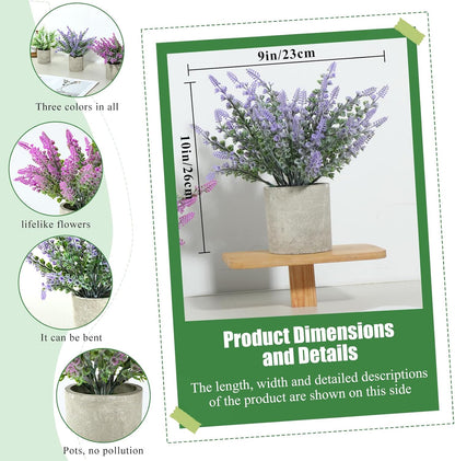Festive Artificial Lavender Biodegradable Pots Home Decor Series
