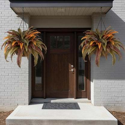 Classic Artificial Boston Ferns Rust Home Decor Kit