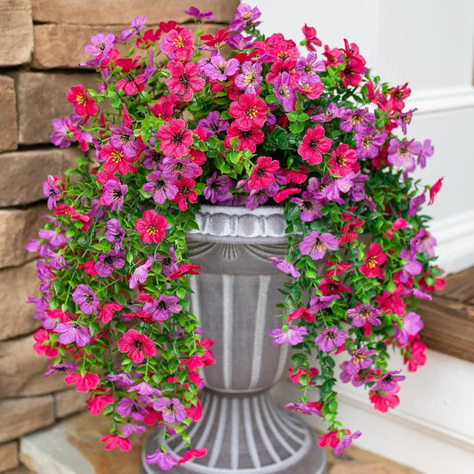 Artificial Hanging Flowers Purple Outdoor Garden Home Decor