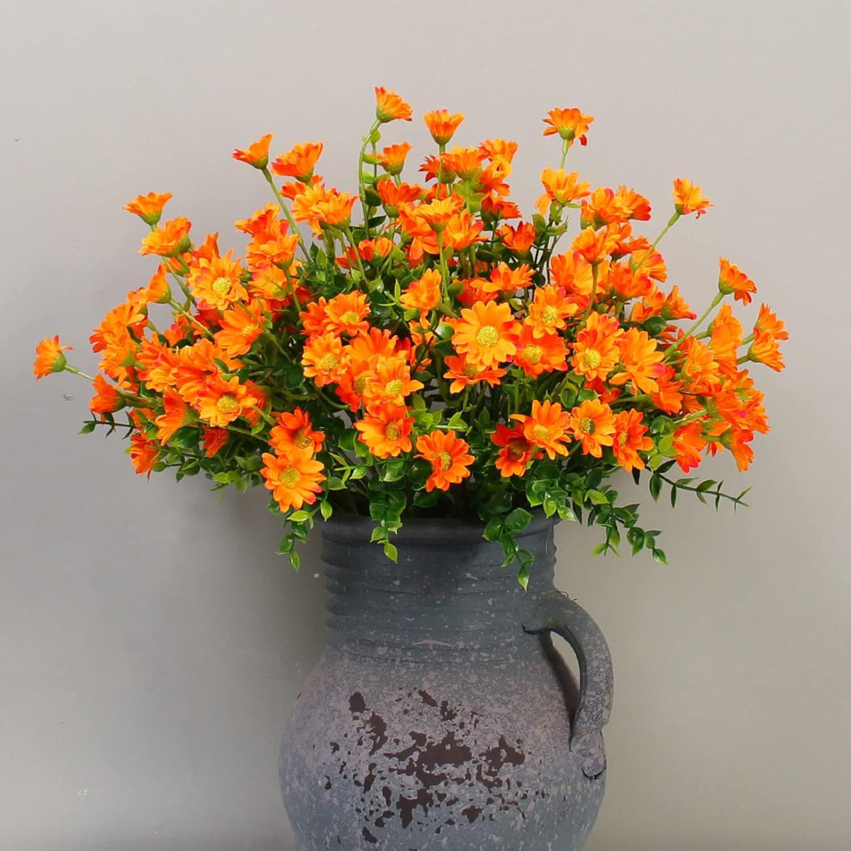 Deluxe Bundles Orange Chrysanthemum UV Home Decor Arrangement