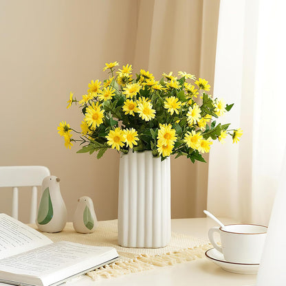 LGEGE Artificial Daisy Flowers for Outdoor - 2 Bundles Yellow Daisy Flower Bulk, Perfect Decoration for Table Windowsill Porch