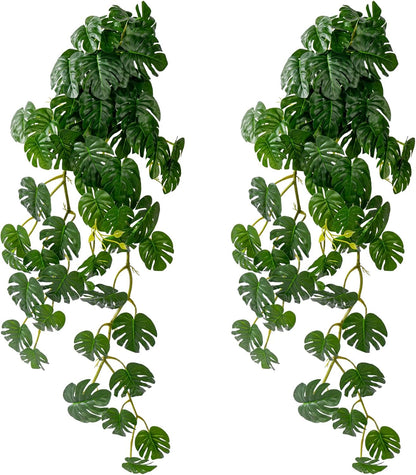 Decorative Artificial Hanging Monstera Resistant Indoor Decor Set