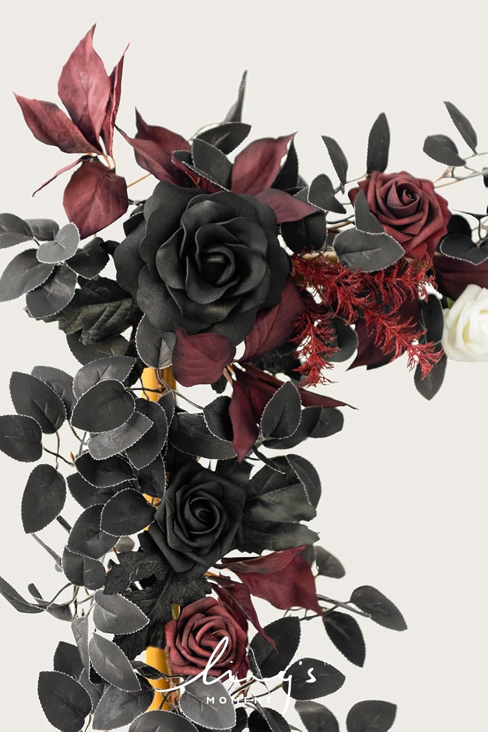 Seasonal Black Burgundy Rose Garland Home Decor Kit