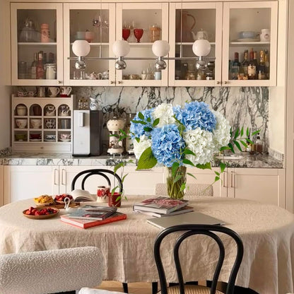 4 Pcs Real Touch White Hydrangeas Artificial Flower 21 inches Realistic Faux Latex Hydrangeas Flower for Home Decor Kitchen Living Room Spring Table Wedding Xmas Arrangement