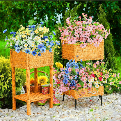 30 Bundles 12 Style Artificial Flowers for Outdoors Fake Silk Flowers UV Resistant Faux Plastic Plants for Spring Summer Garden Porch Window Box Table Vase Home Indoor Outdoor Hanging Decoration