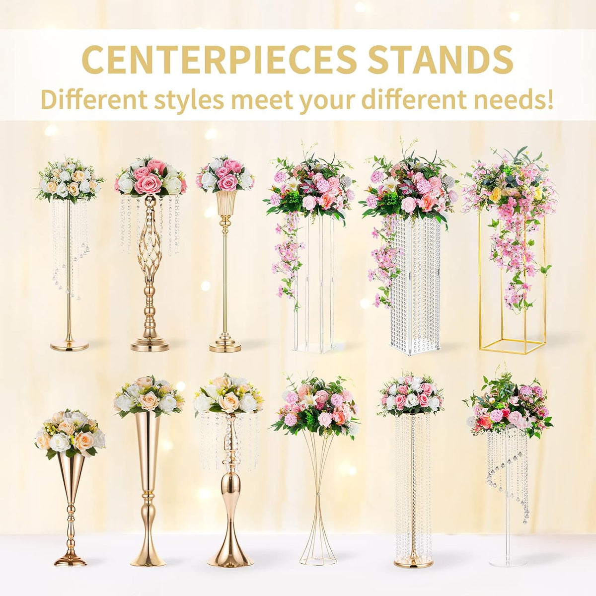 NUPTIO Artificial Flower Centrepieces for Tables - 2 Pcs Large Fake Flowers Roses Balls 15.7 inch Diam - Royal Blue Silk Faux Rose Arrangement Bouquet for Wedding Party Centerpiece Table Decorations
