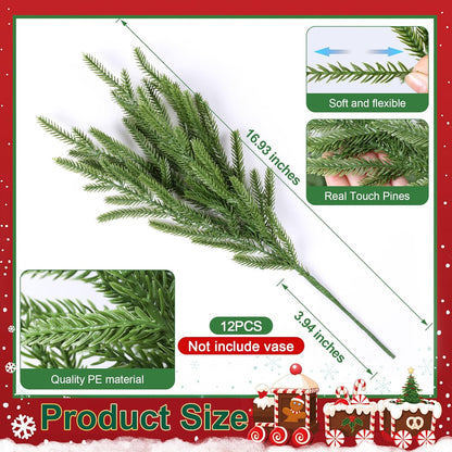 Elegant Artificial Norfolk Pine Stems Holiday Decor Bundle