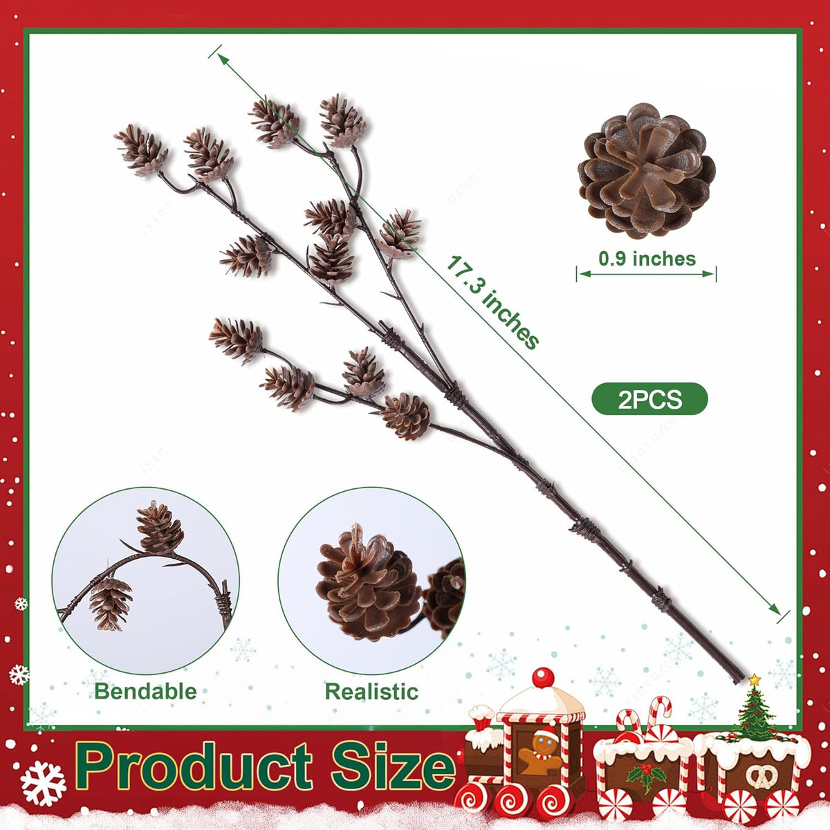 Elegant Artificial Norfolk Pine Stems Holiday Decor Bundle