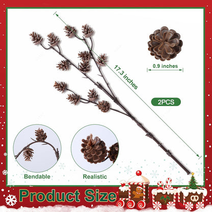 Elegant Artificial Norfolk Pine Stems Holiday Decor Bundle