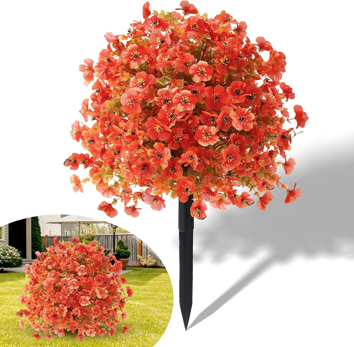Stylish Orange Artificial Mums Topiary Home Decor Series