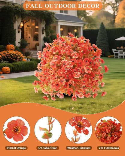 Stylish Orange Artificial Mums Topiary Home Decor Series