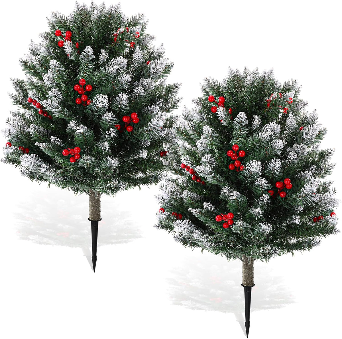 Lush Flocked Topiary Christmas Style Holiday Decor Display
