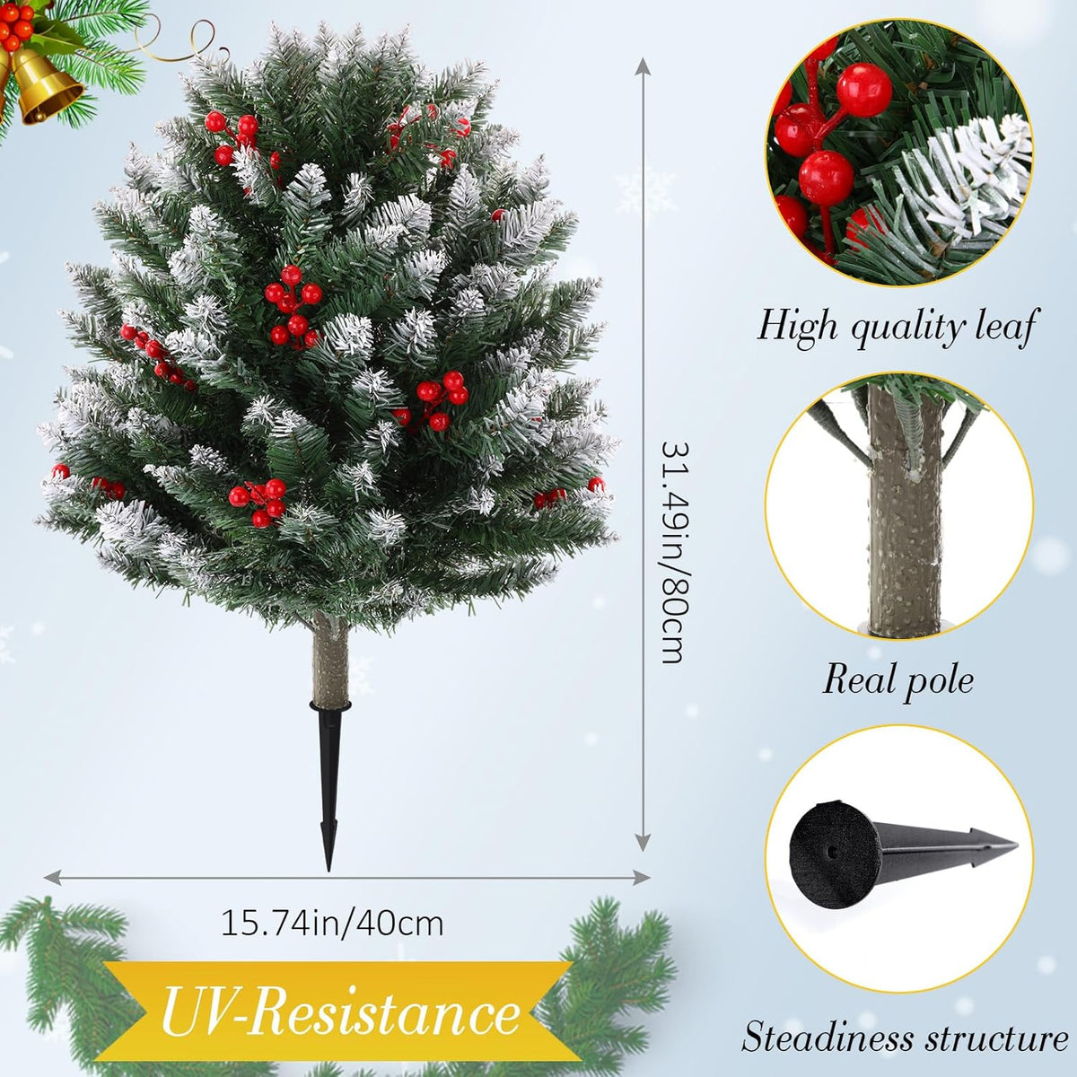 Lush Flocked Topiary Christmas Style Holiday Decor Display