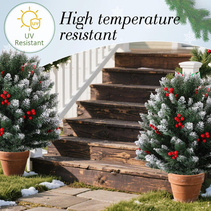 Lush Flocked Topiary Christmas Style Holiday Decor Display