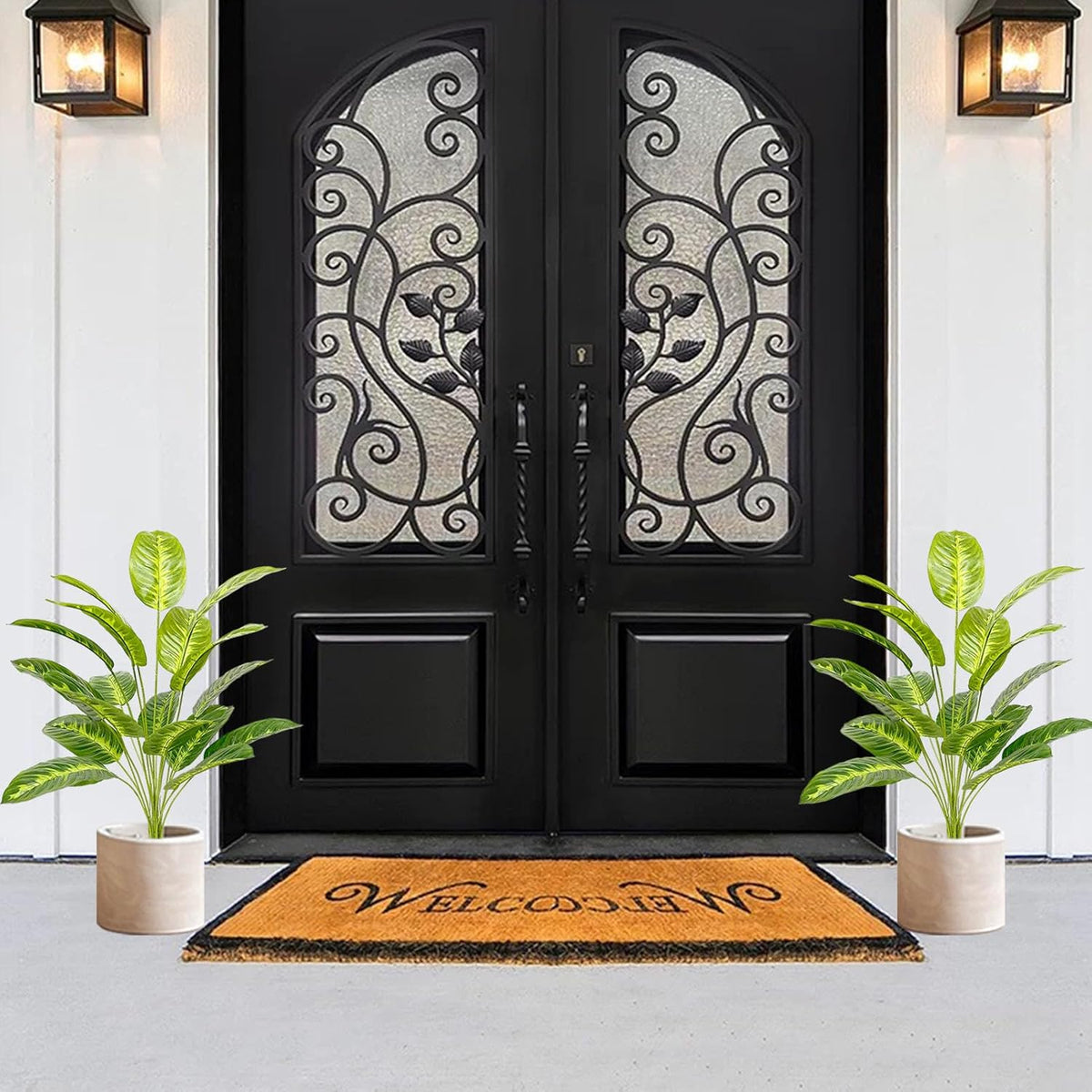 Seasonal Artificial Potted Monstera Style Home Decor Bundle