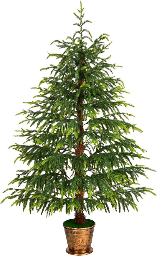 Elegant Real Touch Artificial Norfolk Holiday Decor Display