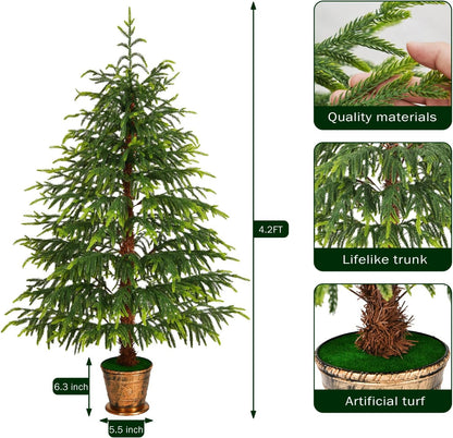 Elegant Real Touch Artificial Norfolk Holiday Decor Display
