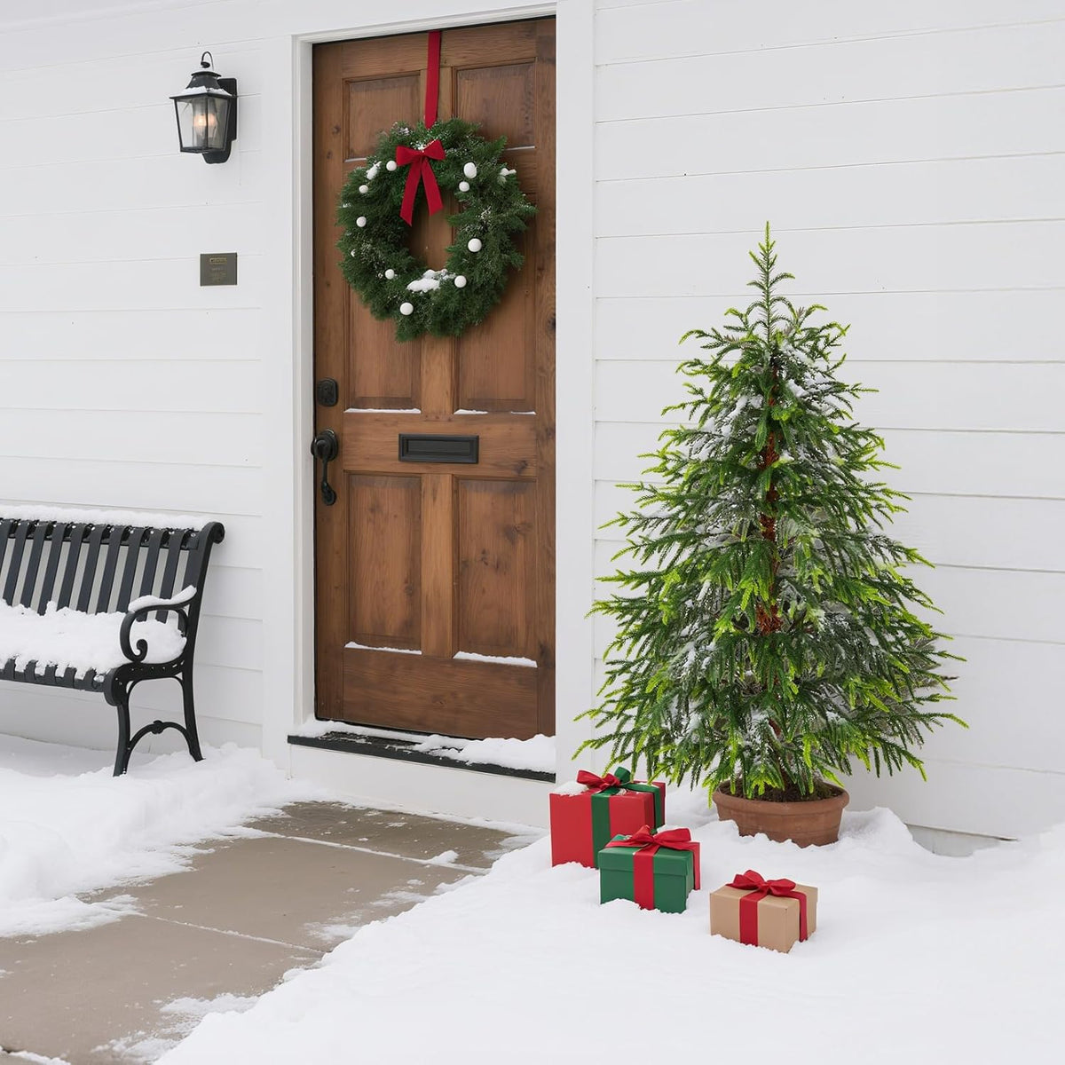 Elegant Real Touch Artificial Norfolk Holiday Decor Display