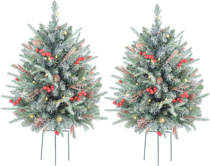 Premium Prelit Flocked Christmas Style Holiday Decor Display
