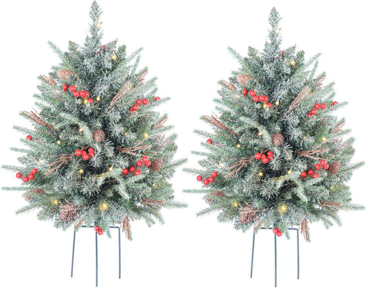 Premium Prelit Flocked Christmas Style Holiday Decor Display