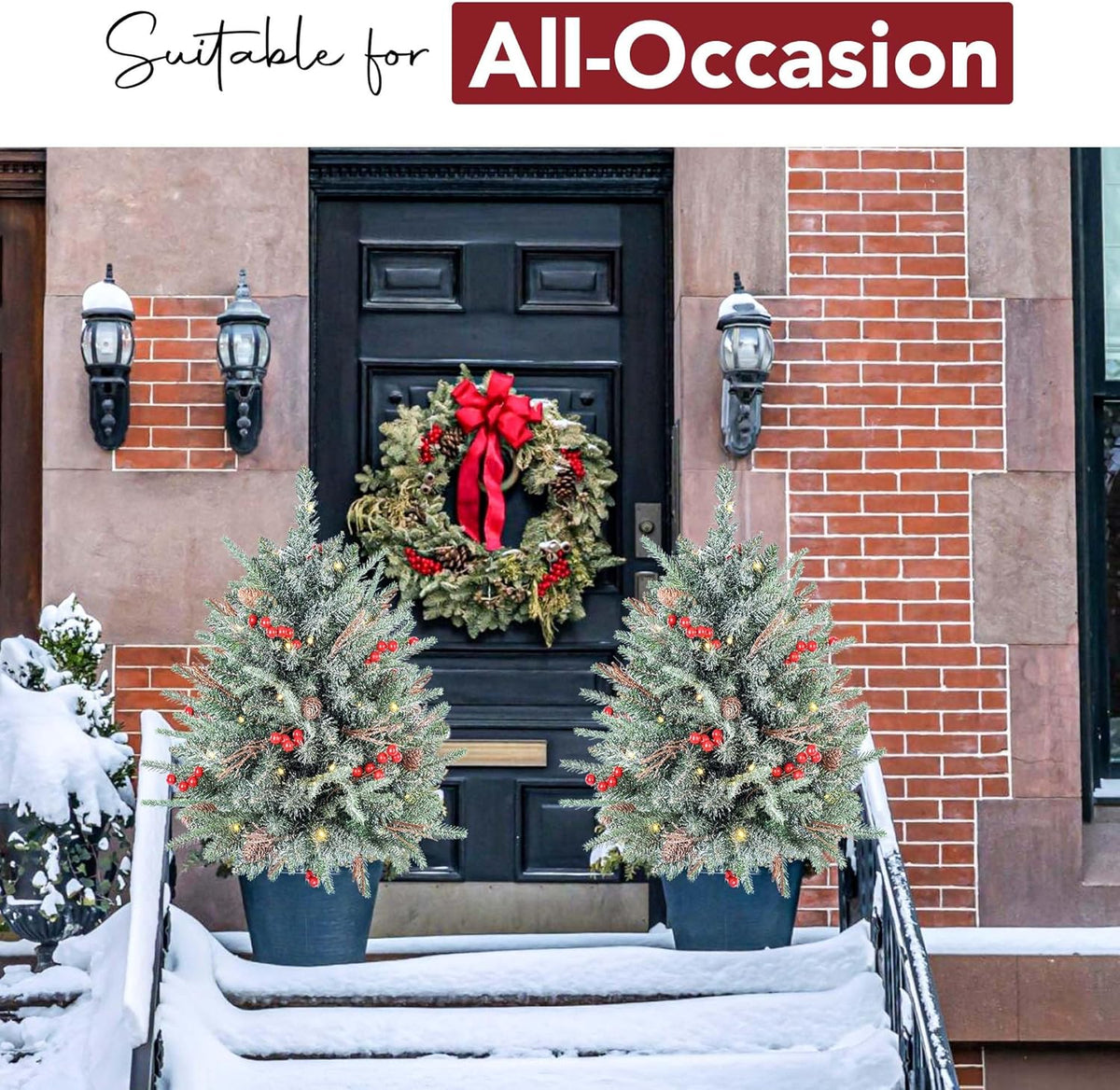 Premium Prelit Flocked Christmas Style Holiday Decor Display